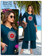 Dhabu Cotton Circular Embroidered Co-Ord Set
