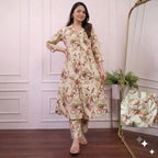 Rayon 14 KG Printed A-Line Kurti & Plazo Co-Ord Set