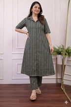 Rayon 14 KG Printed A-Line Kurti & Plazo Co-Ord Set