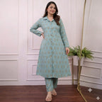 Rayon 14 KG Printed A-Line Kurti & Plazo Co-Ord Set