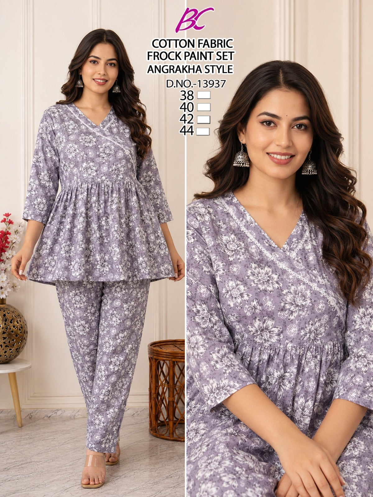 Vibrant Mustard Yellow Angrakha Style Cotton Co-Ord Set