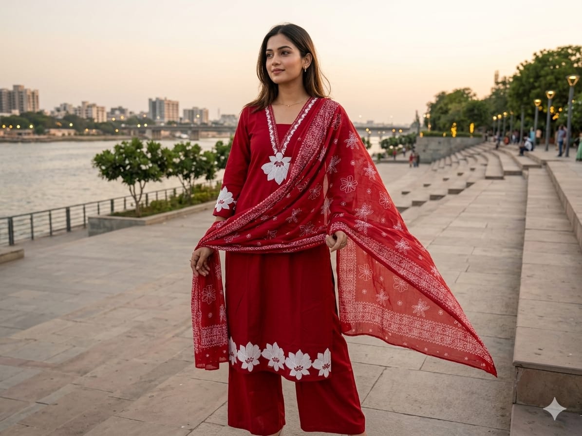 Elegant Purple Embroidered Cotton Suit Set with Dupatta