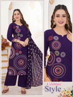Elegant Red Dhabu Cotton Suit Set with Multi-Color Chakra Embroidery