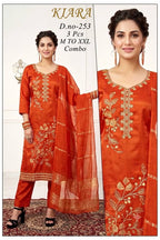 Designer Embroidered 3pc Roman Silk/Glass Kurti Set
