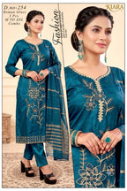 Designer Embroidered 3pc Roman Silk/Glass Kurti Set