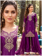 Elegant Green Aari Work Glass Roman Suit Set with Farsi Salwar