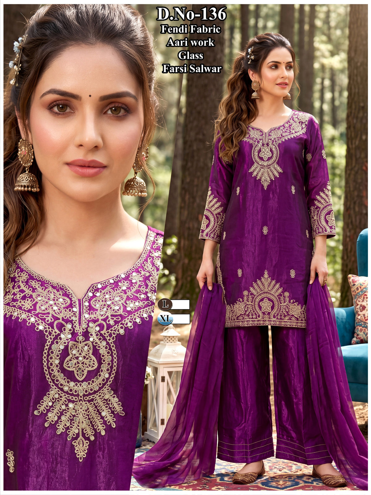 Elegant Green Aari Work Glass Roman Suit Set with Farsi Salwar