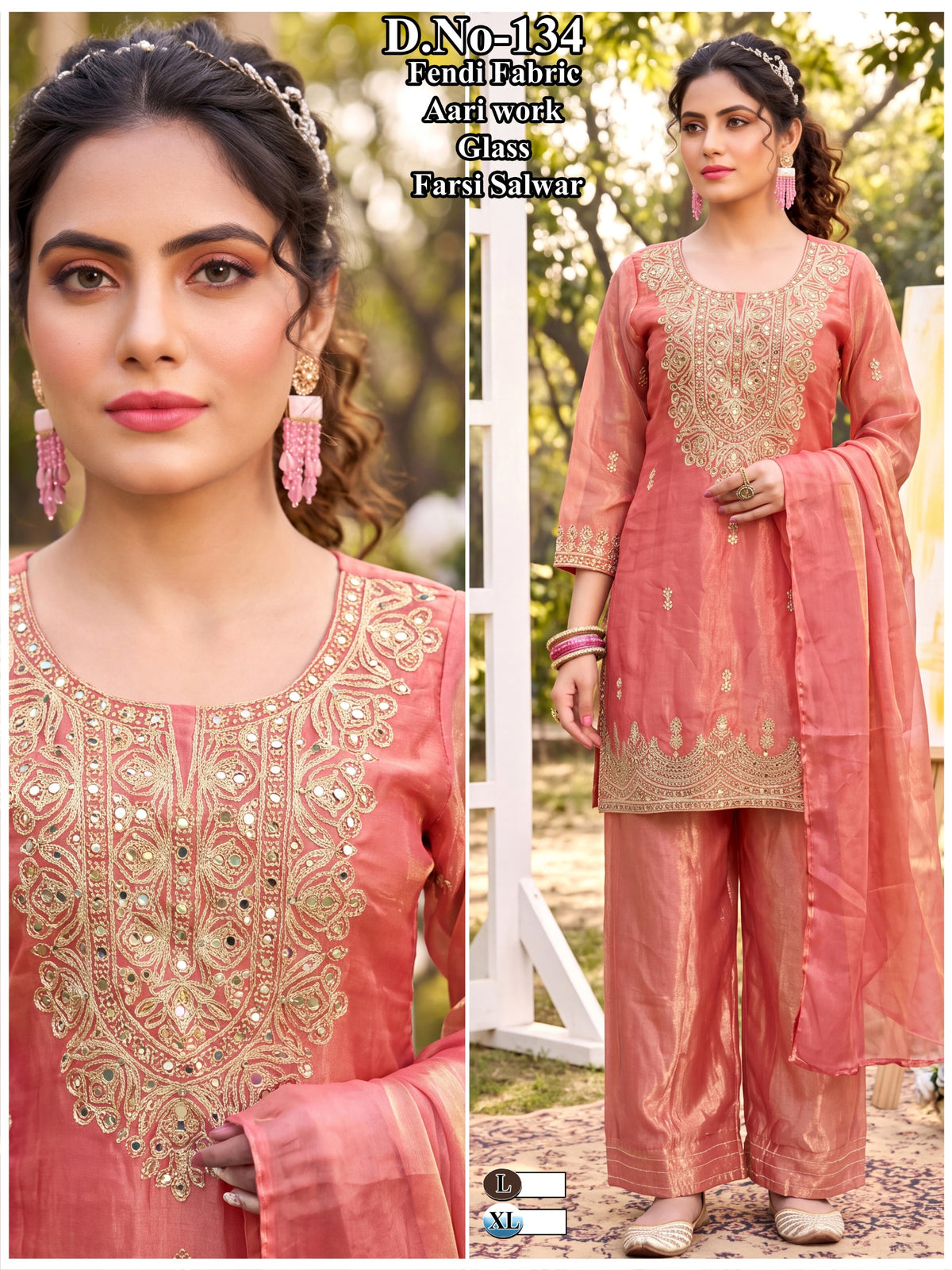 Elegant Green Aari Work Glass Roman Suit Set with Farsi Salwar