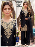 Elegant Green Aari Work Glass Roman Suit Set with Farsi Salwar