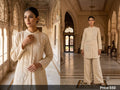 Elegant Beige Vatican Emboss Co-Ord Set / Tunic Set
