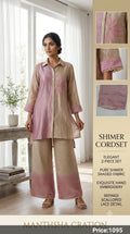 Manthsha Creation Premium Shimmer & Shade Hand-Worked Silk Blend Co-Ord Set