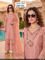 Lavender Mauve Embroidered Salsa Fabric Straight Suit Set