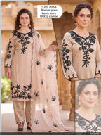 Deep Magenta Roman Silk Embroidered Suit Set with Cut-Work