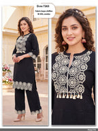 Heavy Crochet Lace Patchwork Kurti & Pant Co-Ord Set
