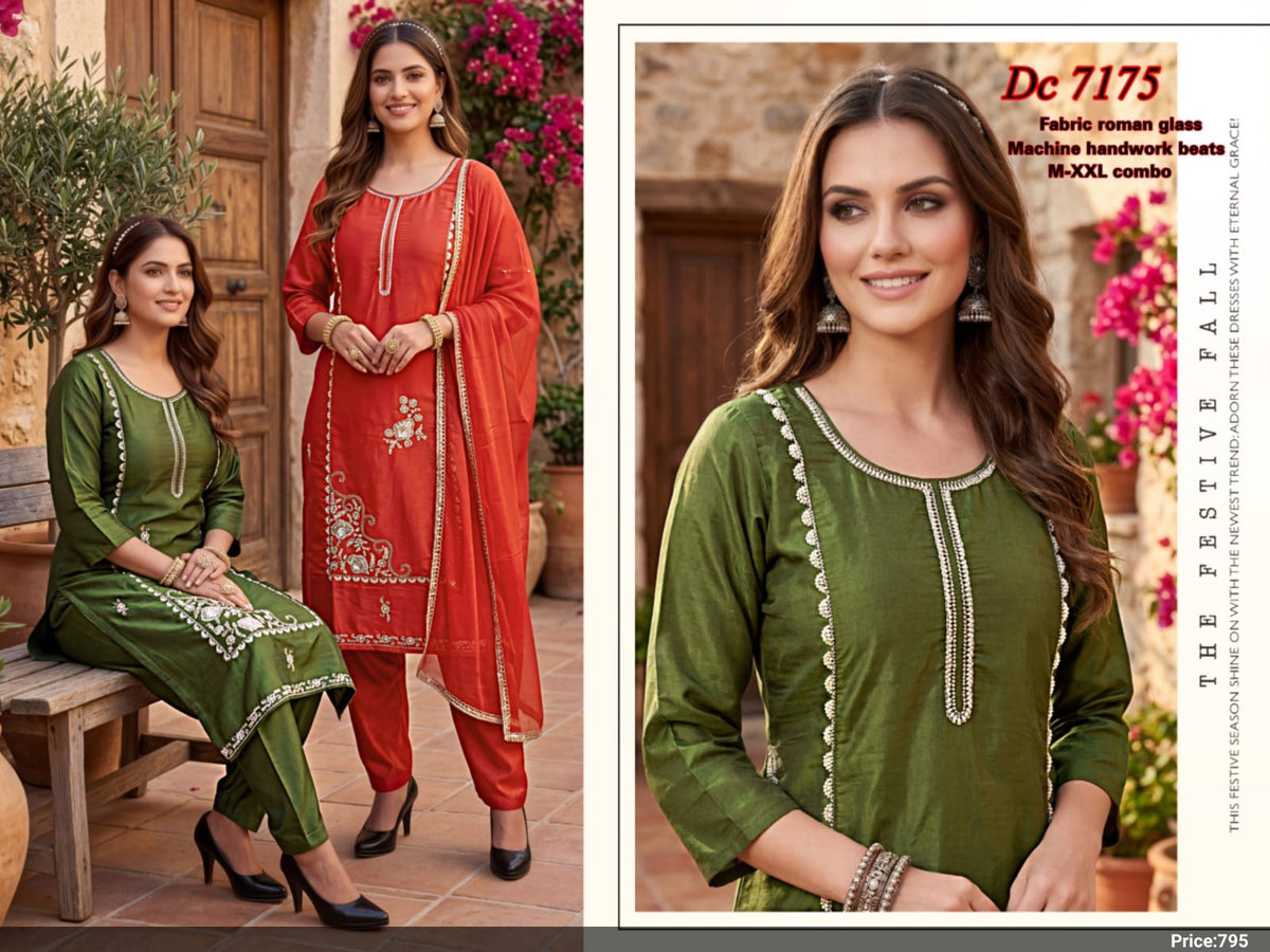 Manthsha Creation Royal Black Embroidered Velvet Straight Suit Set 3pc