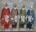 Bold Leaf Patchwork & Motif Embroidered Cotton Suit Set with Printed Dupatta