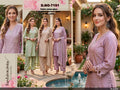 Pastel Roman Silk Suit Set with Handwork Beats Embroidery