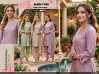 Pastel Roman Silk Suit Set with Handwork Beats Embroidery