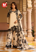 Maalde Cream & Pink Ombre Shimmer Silk Embroidered Kurta Set with Pants & Dupatta 3pc