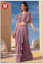 Maalde Cream & Pink Ombre Shimmer Silk Embroidered Kurta Set with Pants & Dupatta 3pc