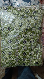 Mauve Lavender Cotton Printed Gopi Dress Set with Mirror & Threadwork Yoke