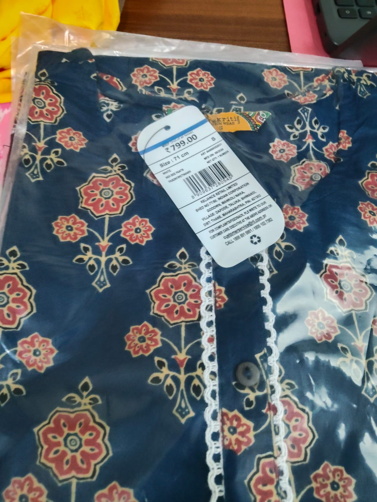 Ikkat Print Liva Approved Rayon Kurti