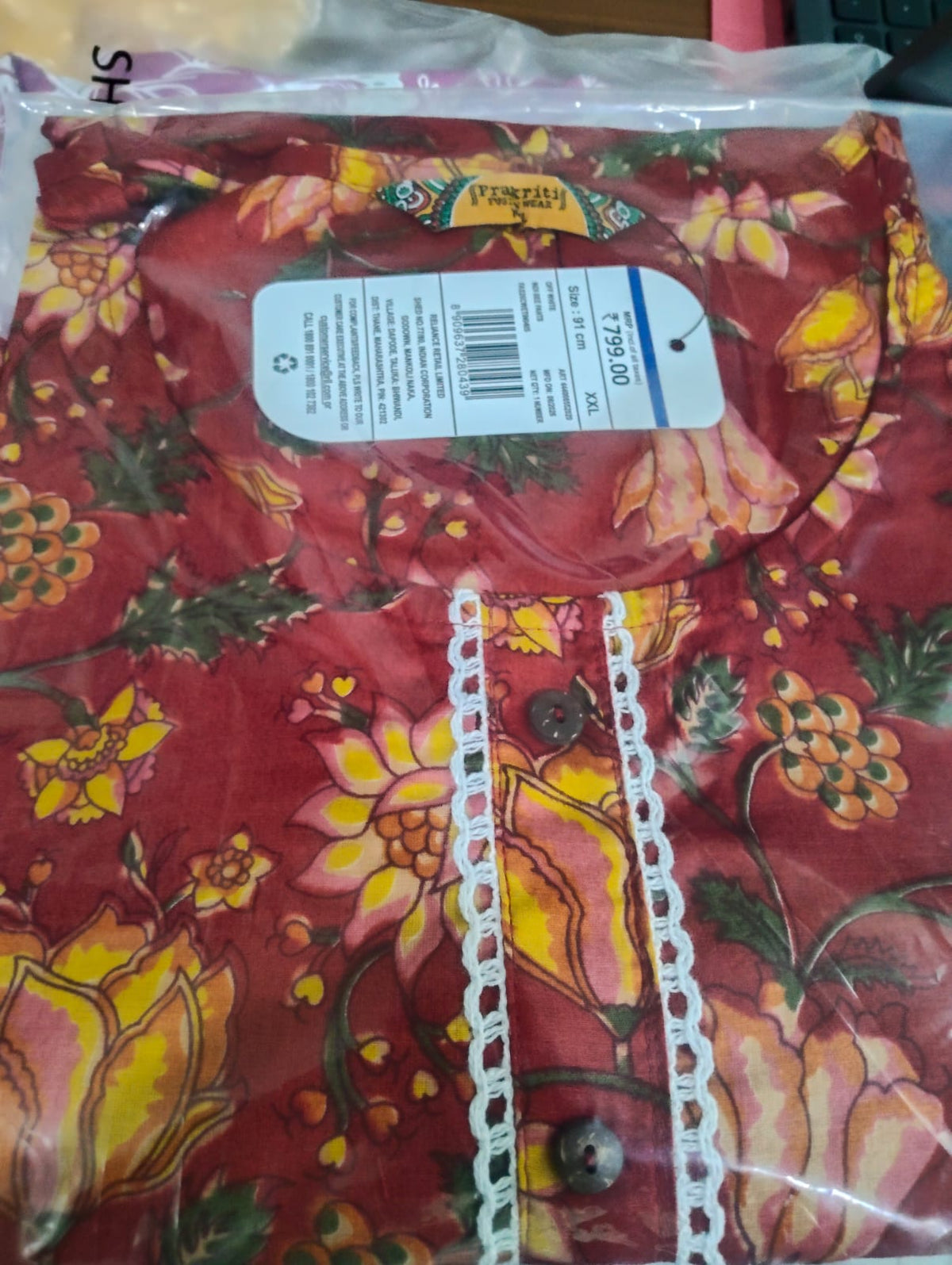 Ikkat Print Liva Approved Rayon Kurti