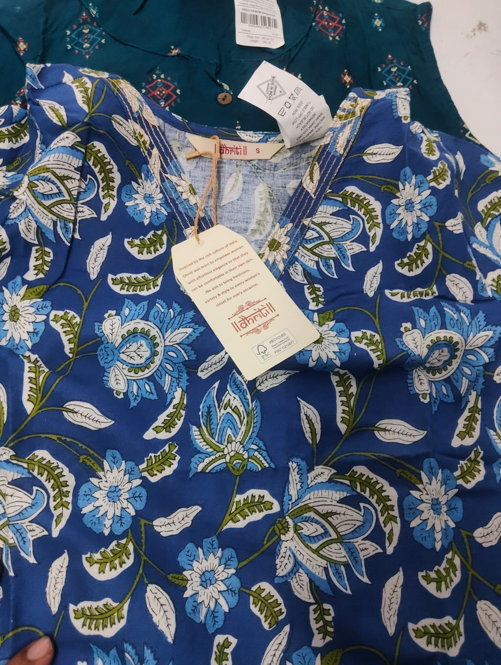 Ikkat Print Liva Approved Rayon Kurti