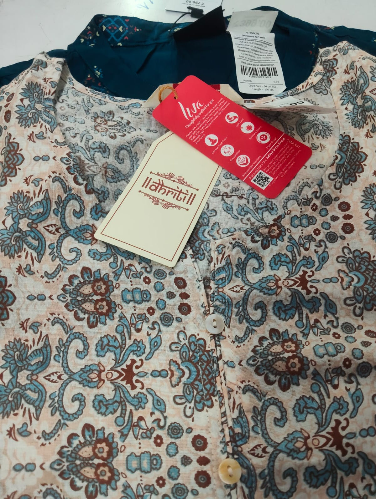 Ikkat Print Liva Approved Rayon Kurti