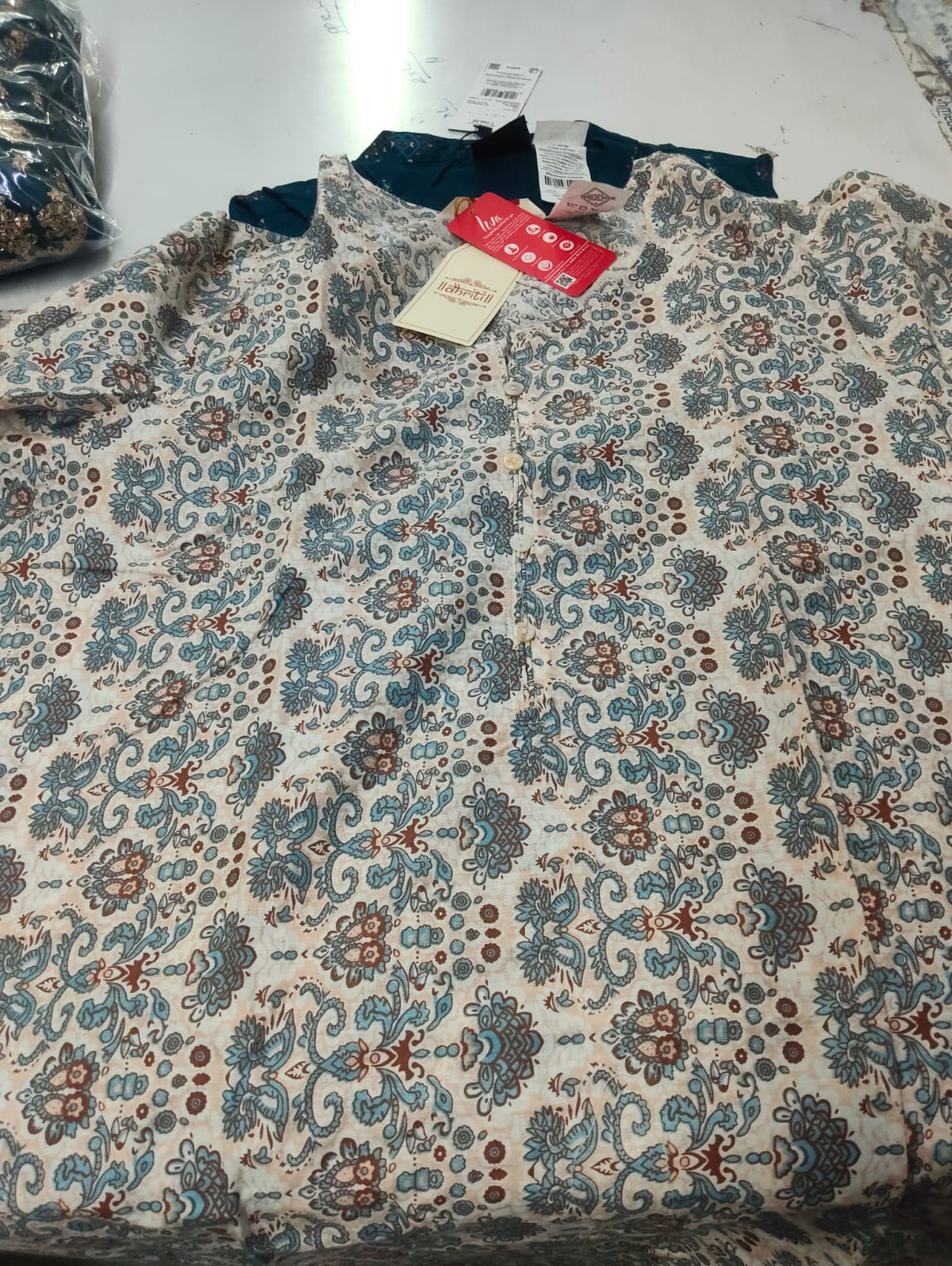 Ikkat Print Liva Approved Rayon Kurti