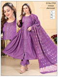 Frock Handwork 3pc (Slit pattern)