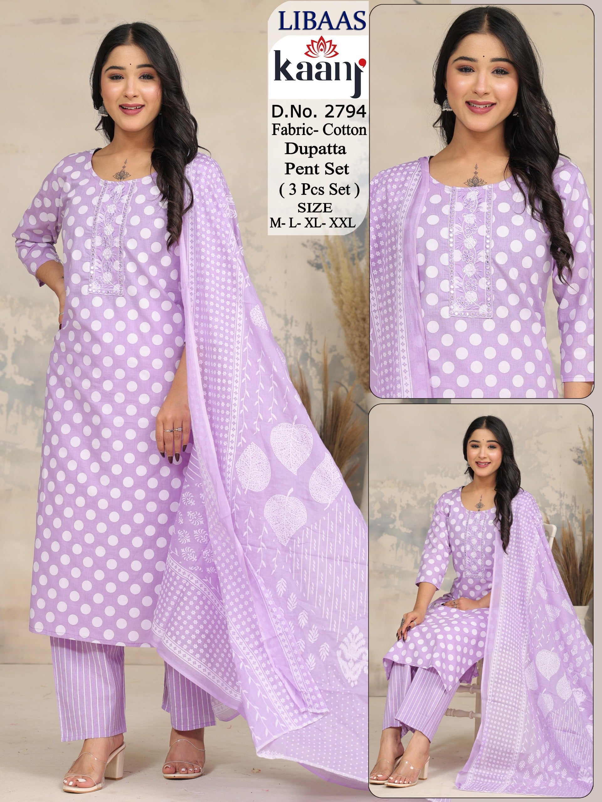 Fabric cotton 3pc pant set 4