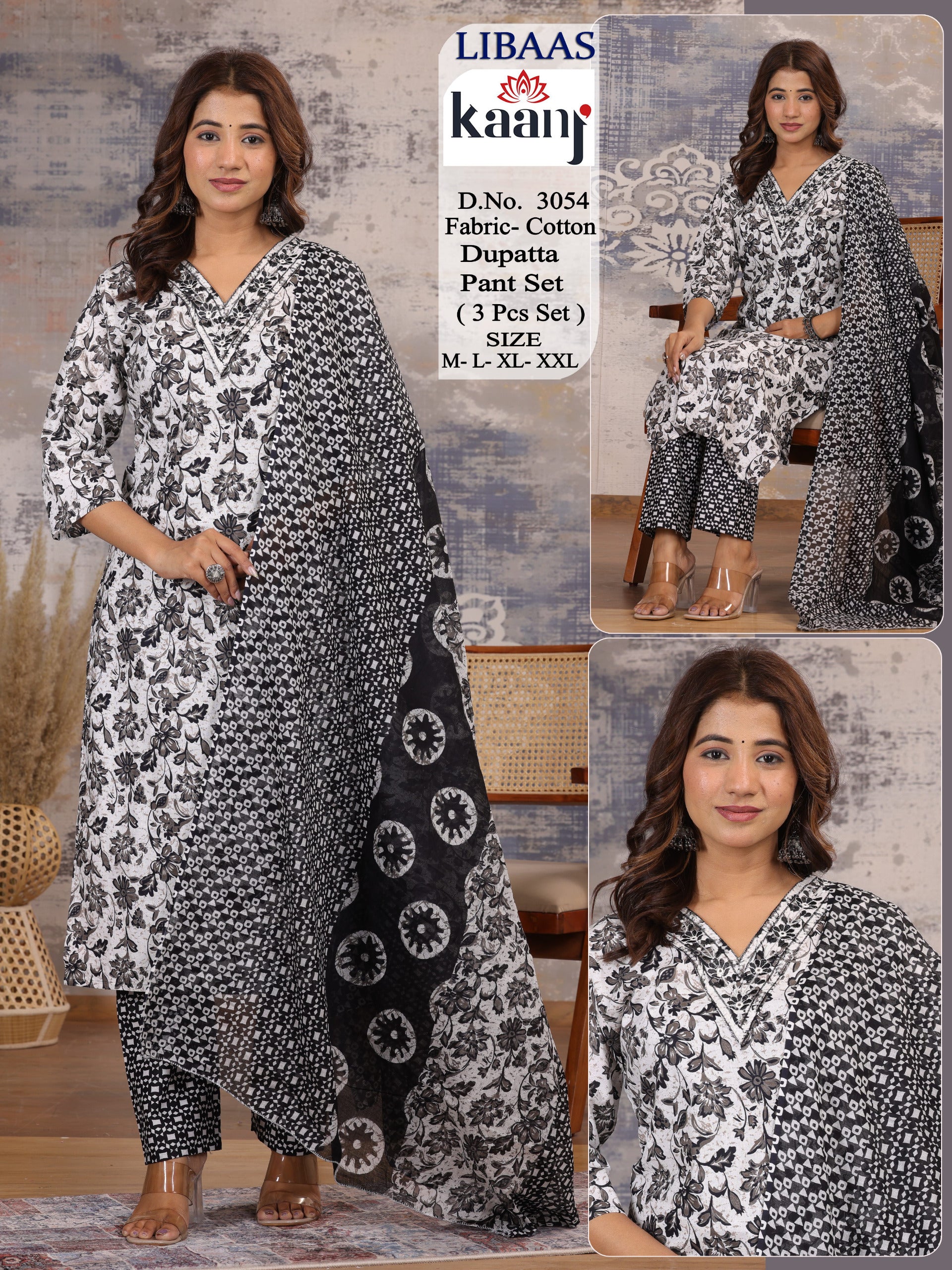Fabric cotton 3pc pant set 4