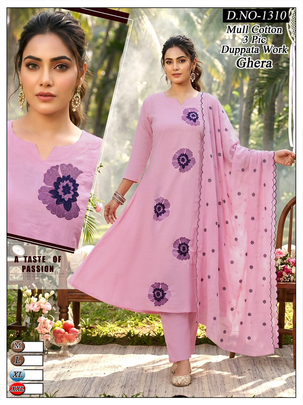 Premium Mull Cotton 3pc Frock Suit Set