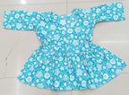 Trending Floral Print Cotton Short Peplum Kurti – Casual Flared Tunic with Wooden Buttons & Adjustable Waist Drawstring