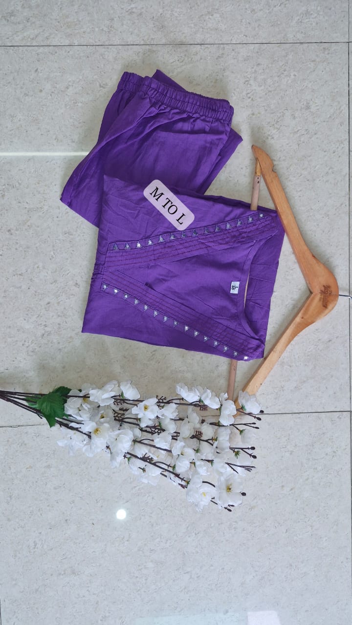 Pure Cotton 60x60 Flared Suit Set with Embroidery & Real Mirror Work