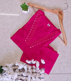 Pure Cotton 60x60 Flared Suit Set with Embroidery & Real Mirror Work