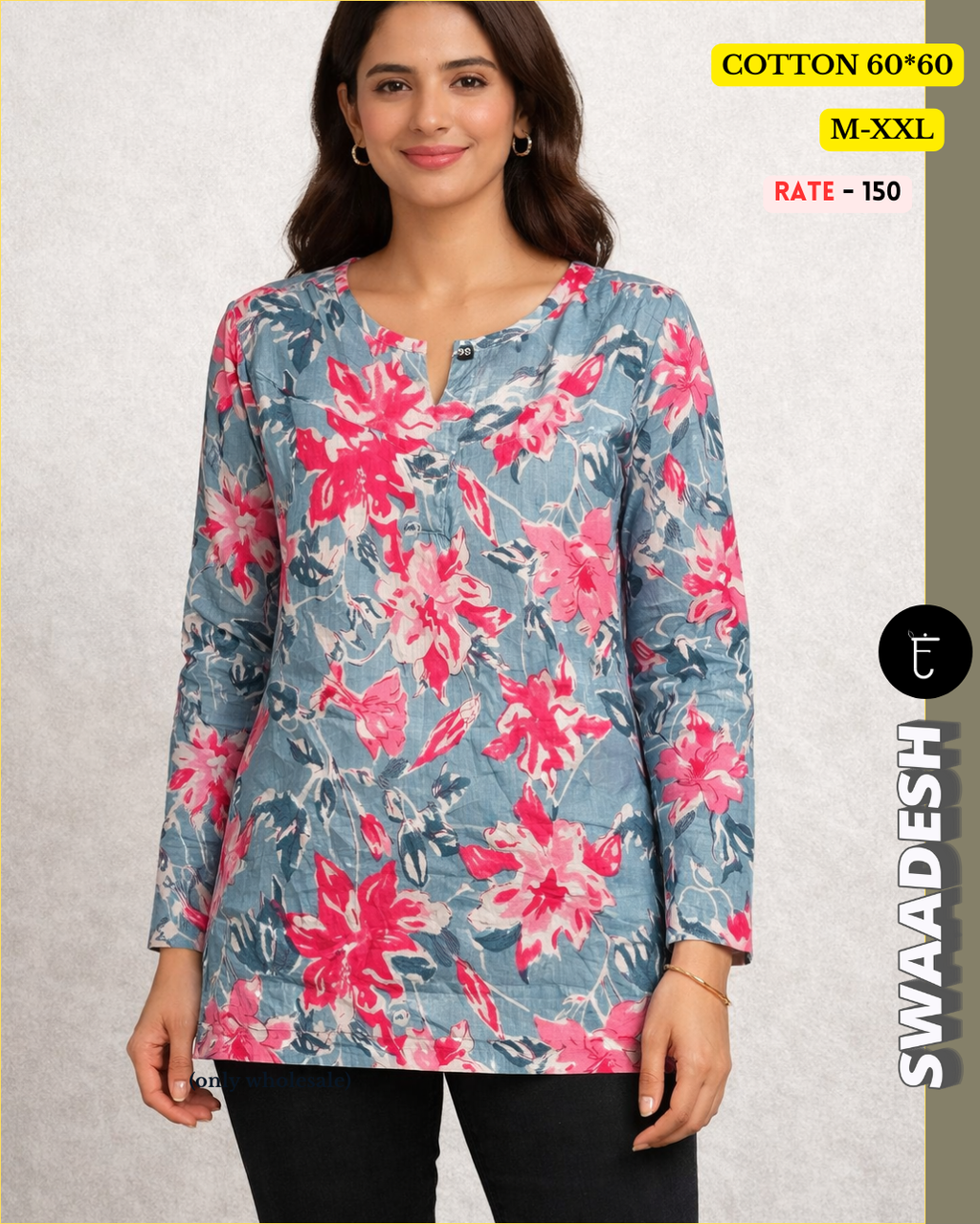 Premium 60-60 Cotton Short Kurti